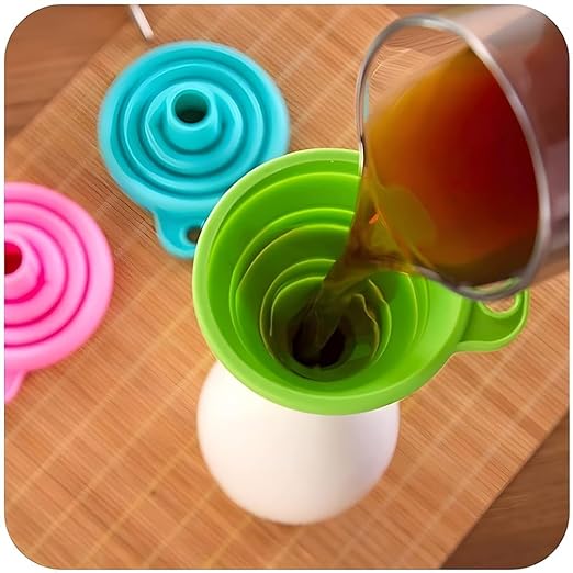 Silicone Collapsible Funnel, Foldable Kitchen Funnel Hopper for Water Bottle