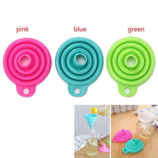 Silicone Collapsible Funnel, Foldable Kitchen Funnel Hopper for Water Bottle