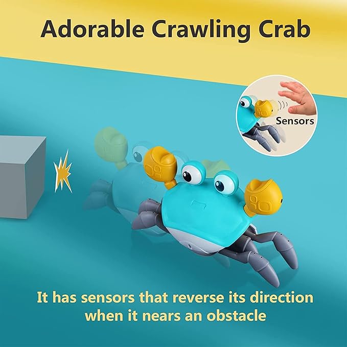 Crawling Crab Baby Musical Kids Toy with LED Lights and Rechargeable Battery