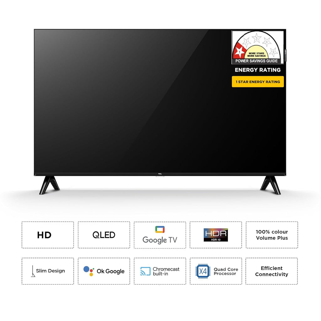 TCL 80 cms (32 inches) V4C Series HD Ready Smart QLED Google TV 32V4C, ‎240 Volts