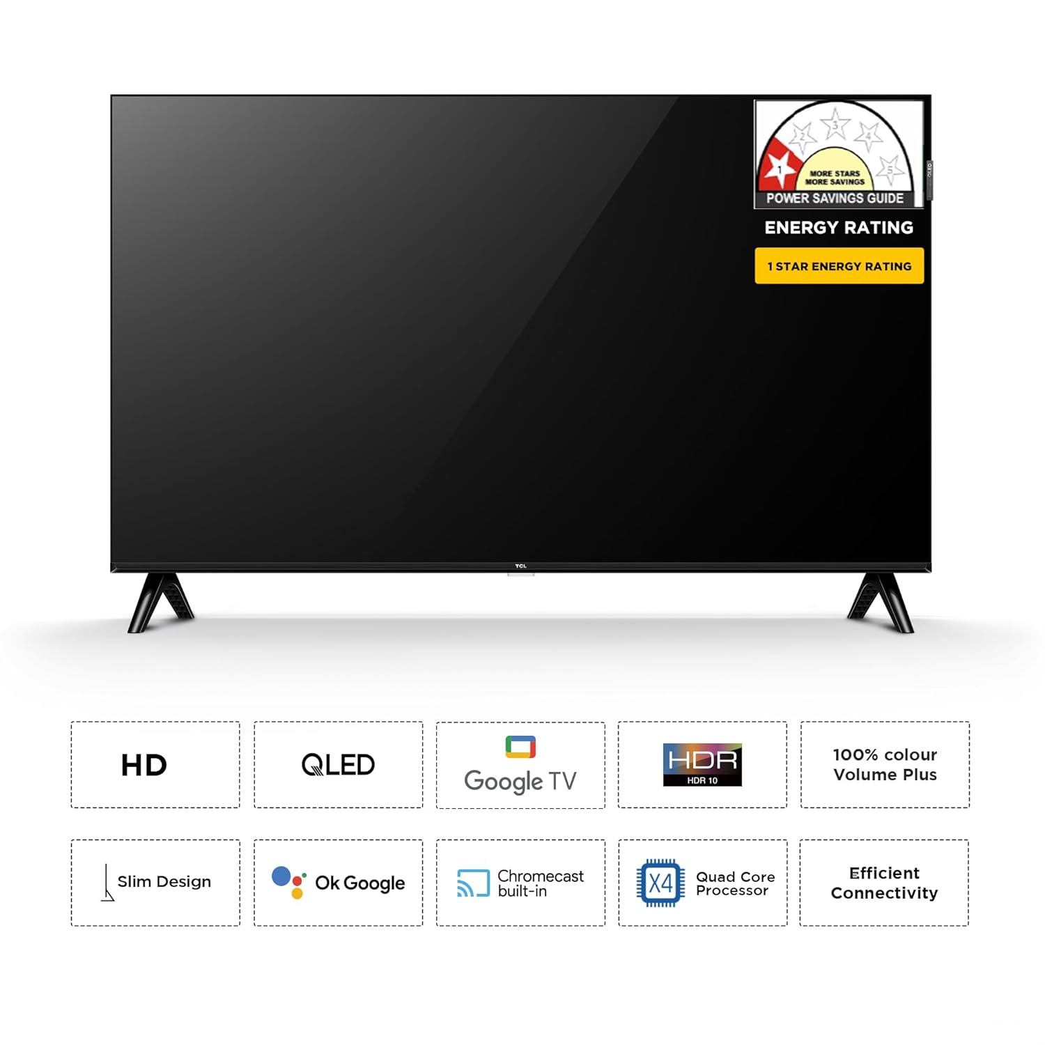 TCL 80 cms (32 inches) V4C Series HD Ready Smart QLED Google TV 32V4C, ‎240 Volts