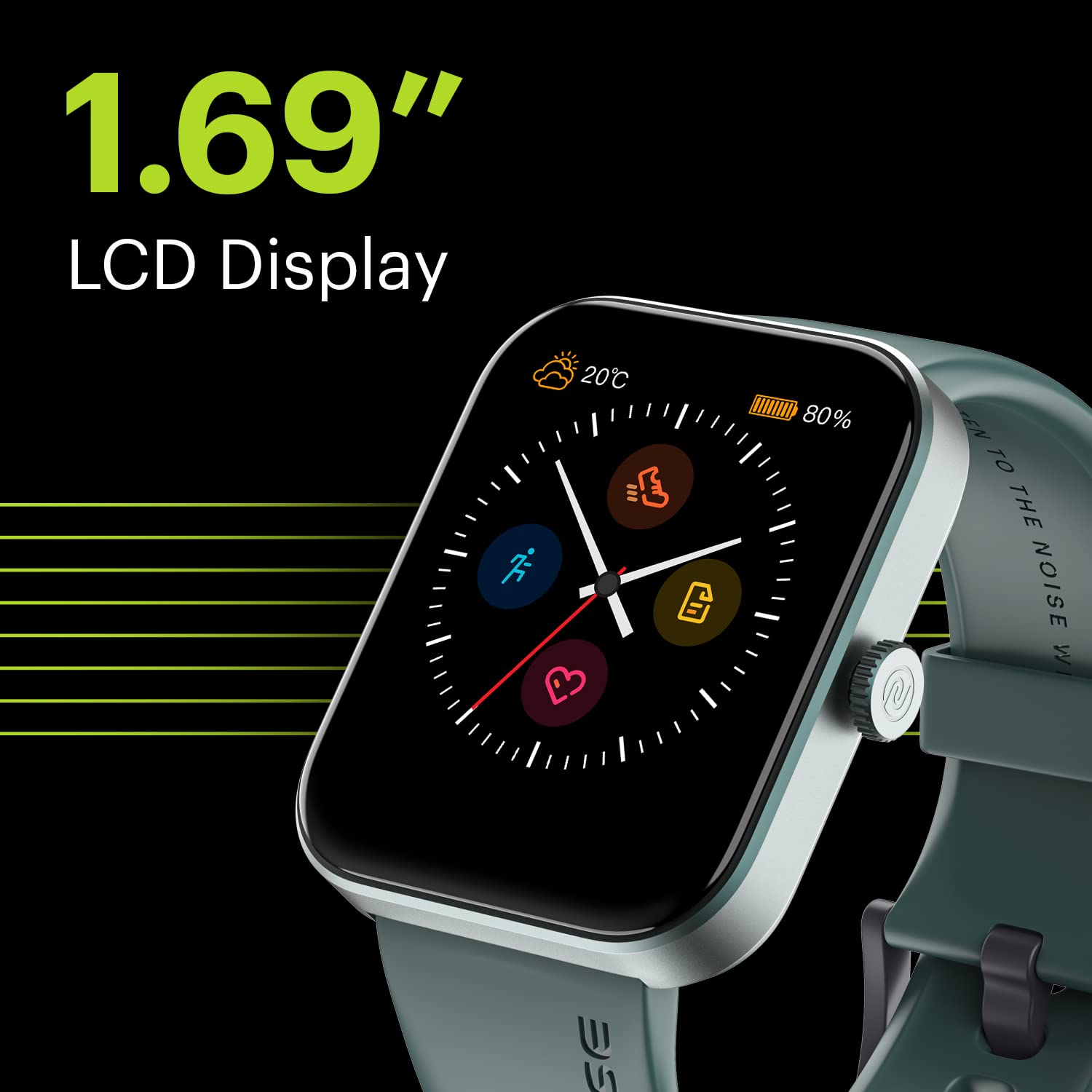 Noise Twist Round dial Smart Watch with Bluetooth Calling, 1.38" TFT Display, up-to 7 Days Battery, 100+ Watch Faces, IP68, Heart Rate Monitor, Sleep Tracking (Jet Black)