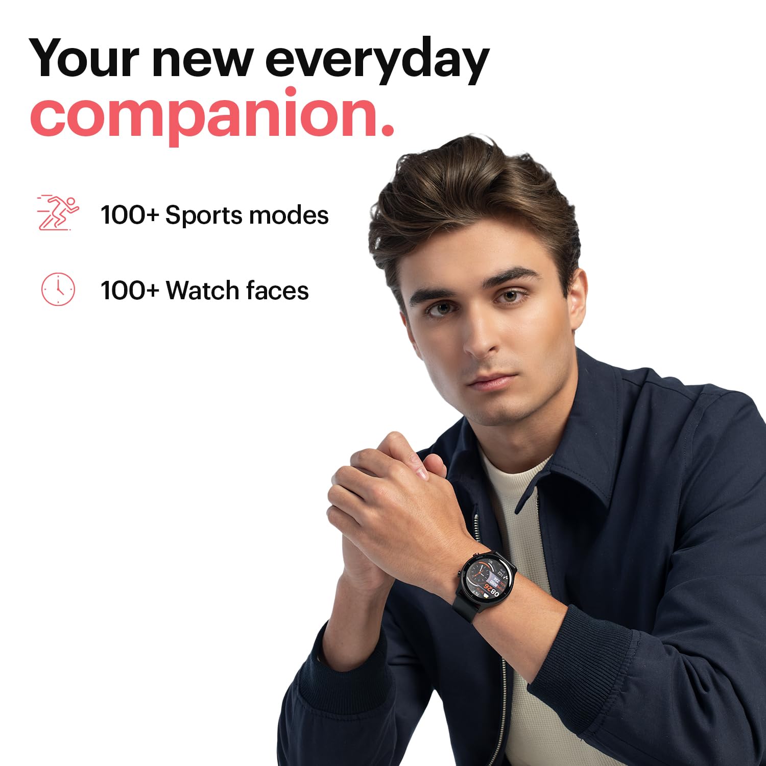 Noise Twist Round dial Smart Watch with Bluetooth Calling, 1.38" TFT Display, up-to 7 Days Battery, 100+ Watch Faces, IP68, Heart Rate Monitor, Sleep Tracking (Jet Black)